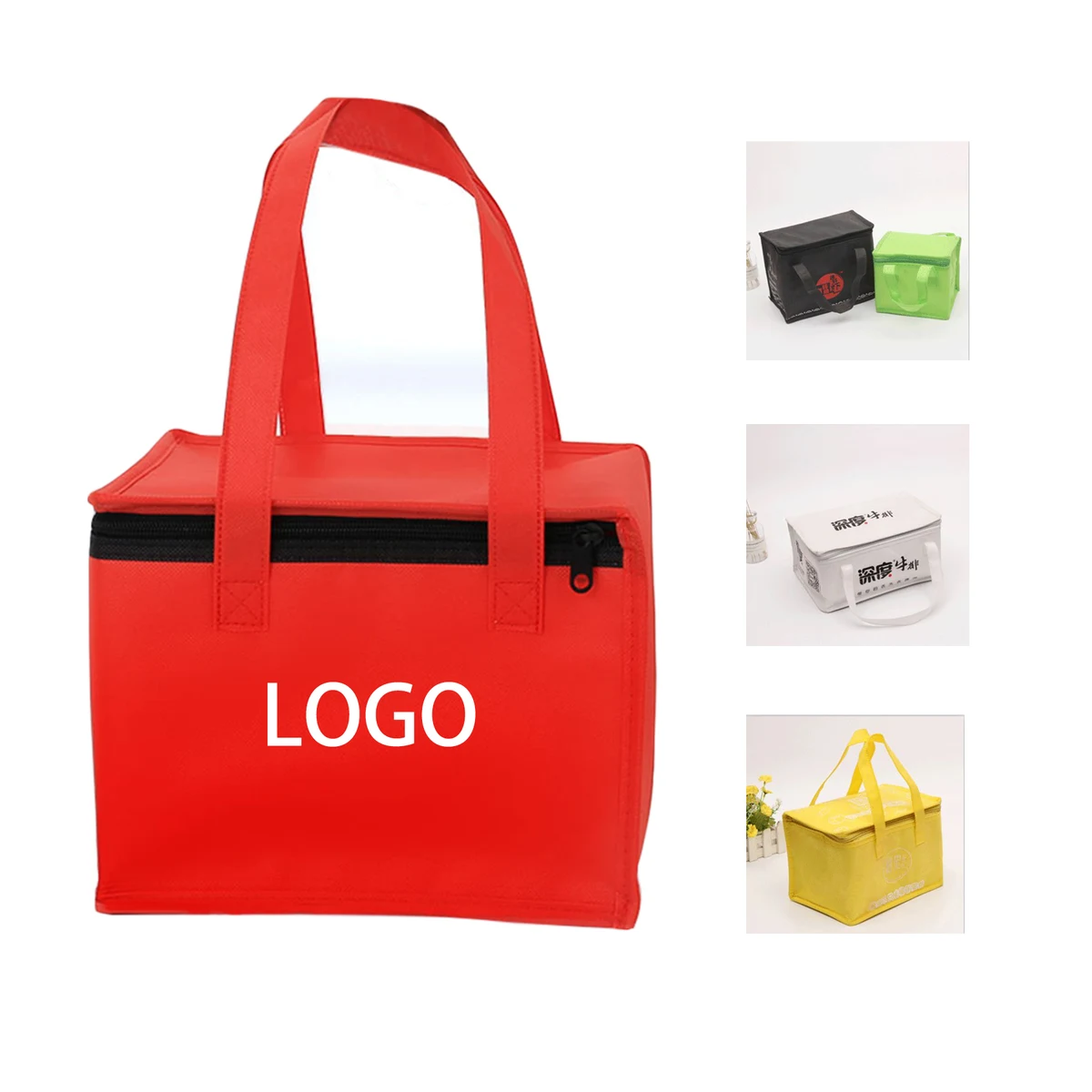 6 Inch Non Woven Insulated Cooler Outdoor Lunch Bag With Handle 1