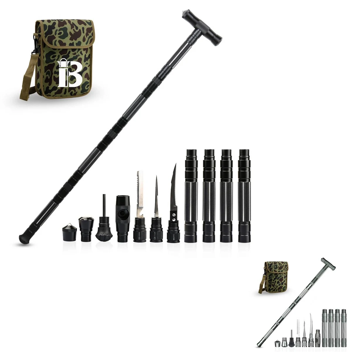 Multi Function Folding Hiking Pole w/ Survival Tools 1