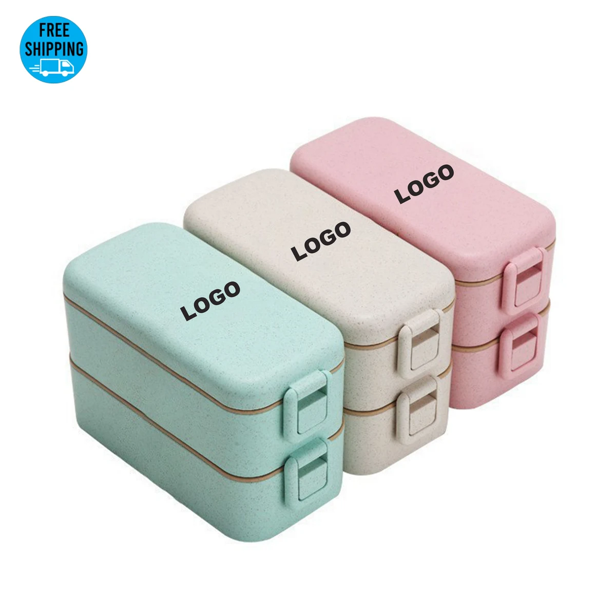 3-In-1 Wheat Straw Lunch Box-Ocean 1