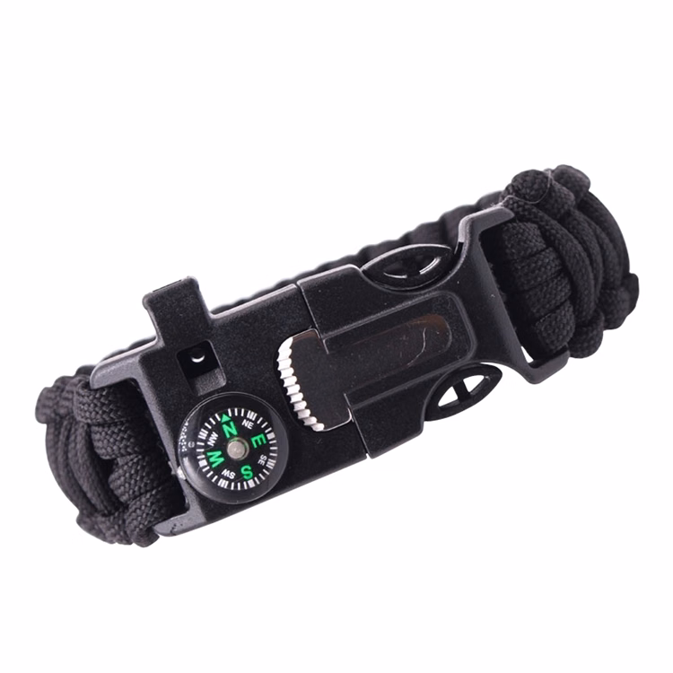Survival Paracord Bracelet with Whistle & Flint Fire Starter – Compact Outdoor Essential