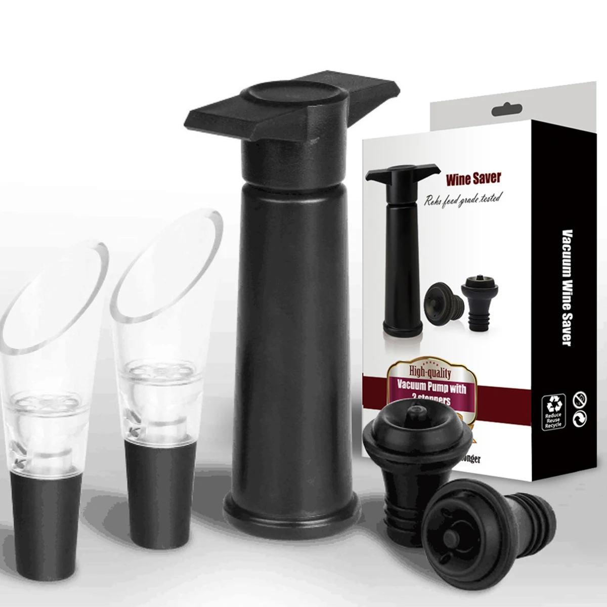 Wine Gift Set with Saver Pump Bottle Stoppers 1