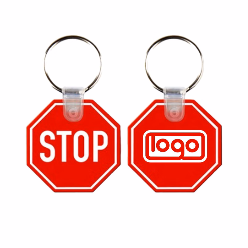 Stop Sign PVC Keychain