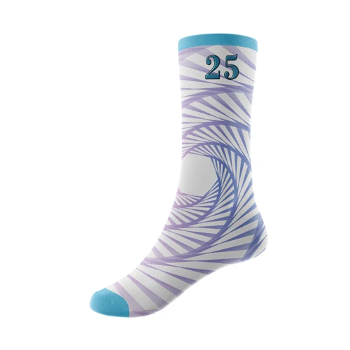 Full Dye Sublimation Poly Spandex Crew Socks with 1