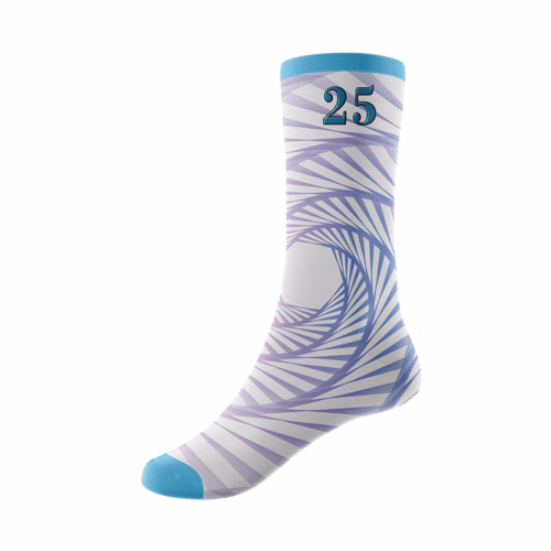 Full Dye Sublimation Poly Spandex Crew Socks with