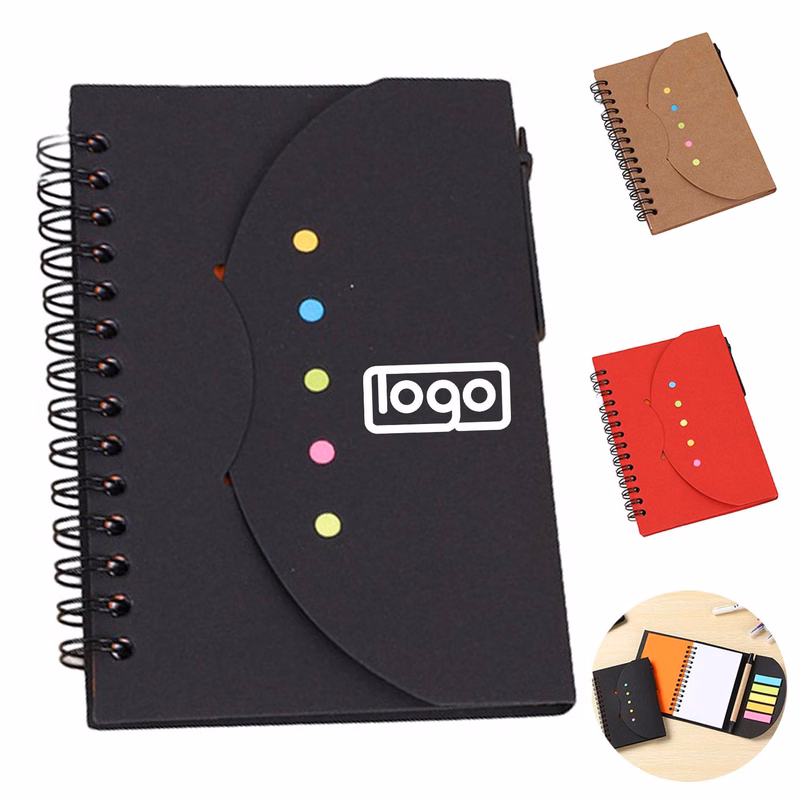 Sticky Notes Spiral Notebook w/ Pen