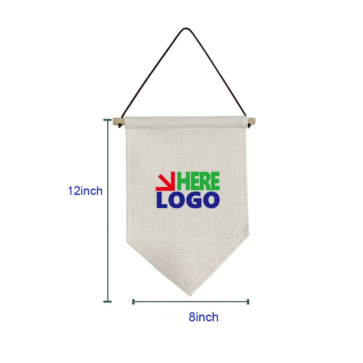 Light Brown Linen Blank Triangle Flag Decorative Pennant 1