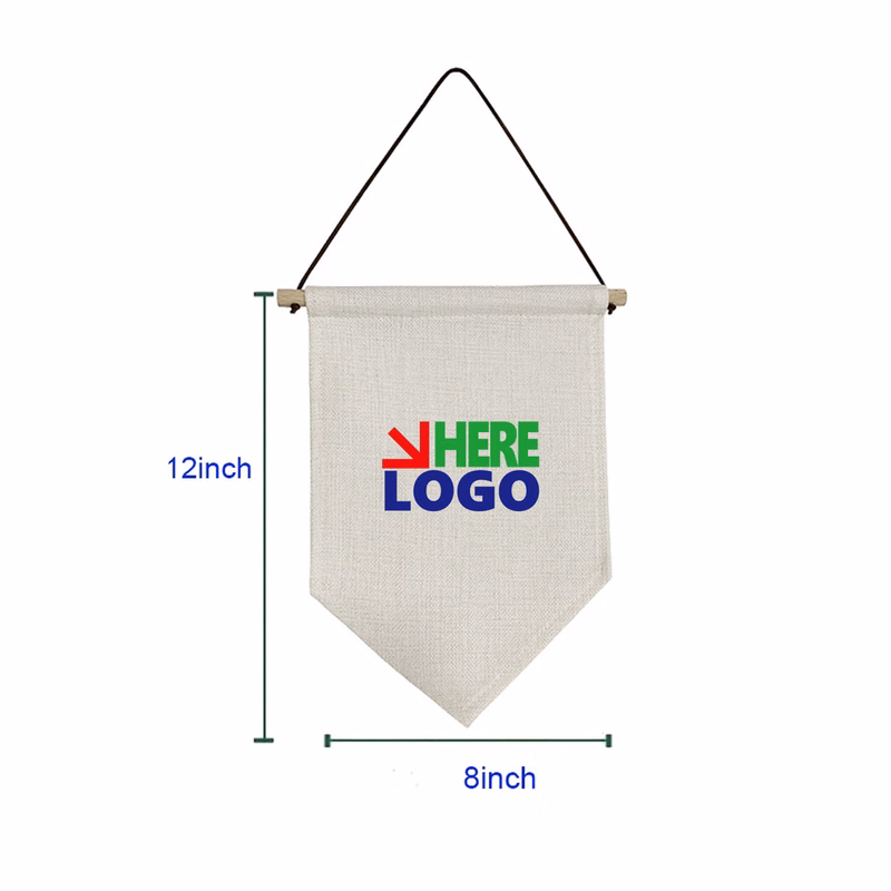 Light Brown Linen Blank Triangle Flag Decorative Pennant