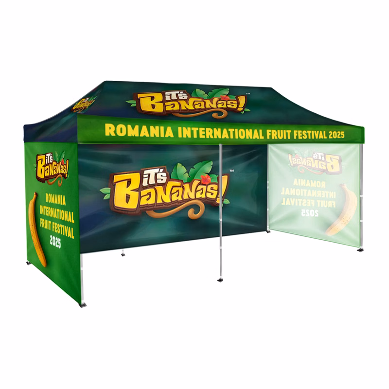 10'x20' Tent Canopy w frame, 1 long full + 2 side full walls