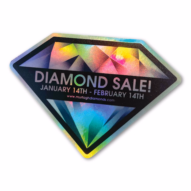 Rainbow Holographic Custom Decal - 12 - 16 Square Inch