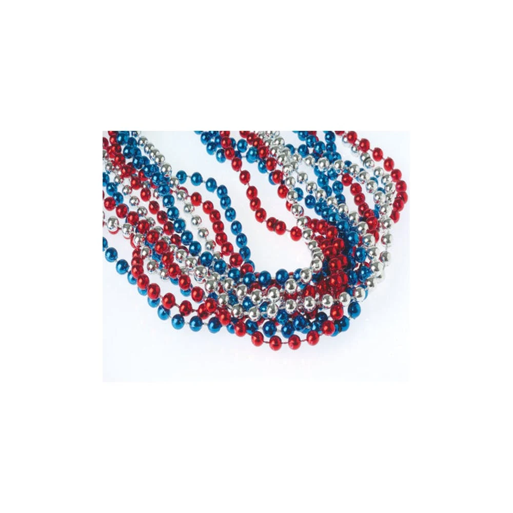 Patriotic Bead Necklaces - Assorted, custom team spirit item with logo imprint 1