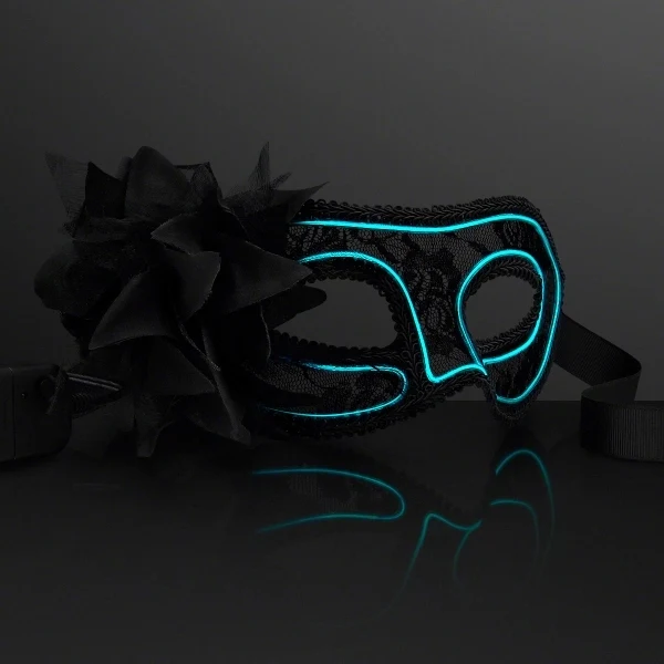 Aqua E.L. Wire Mardi Gras Mask 1