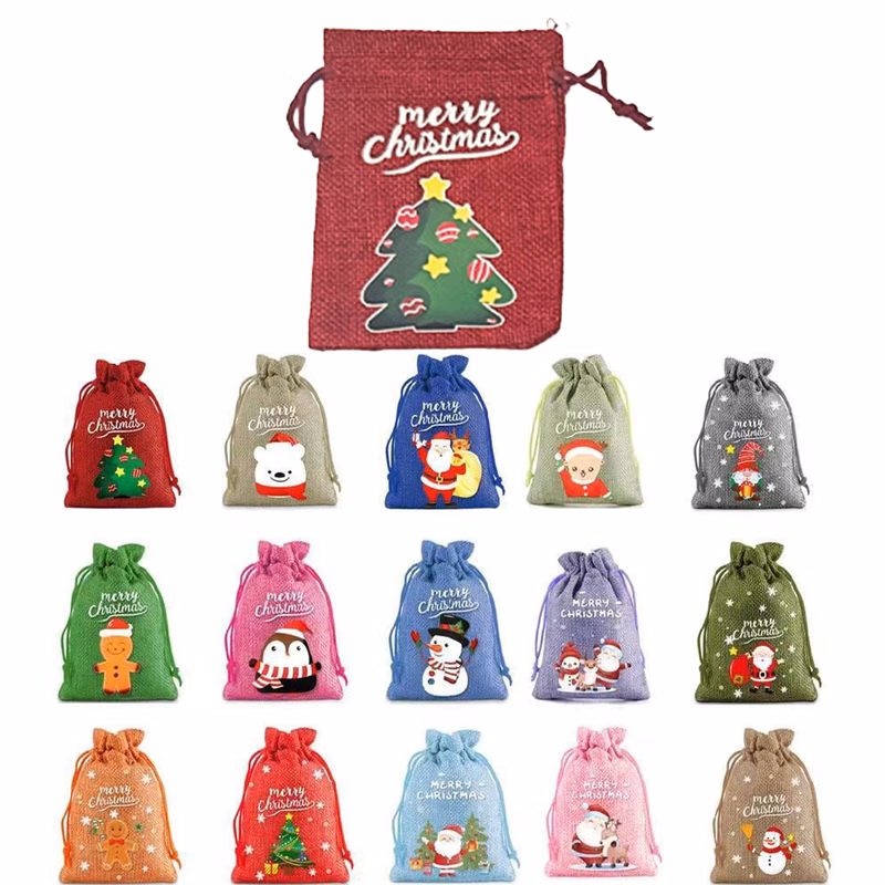Christmas Candy Gift Bag with Drawstring