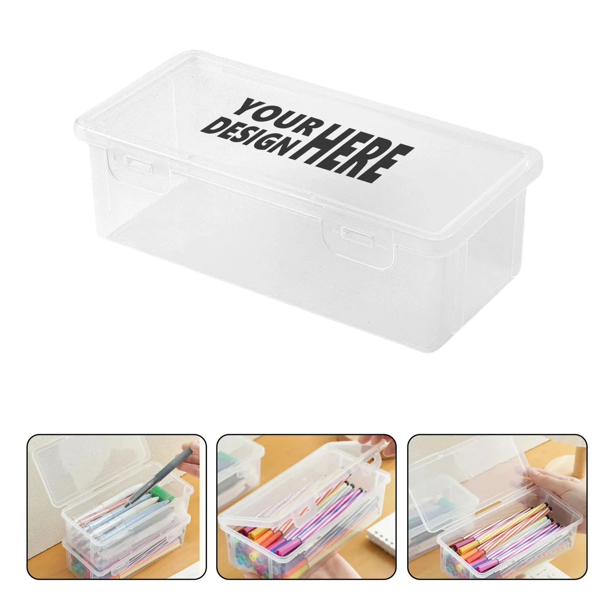Clear Large-Capacity Stationery Storage Box 1