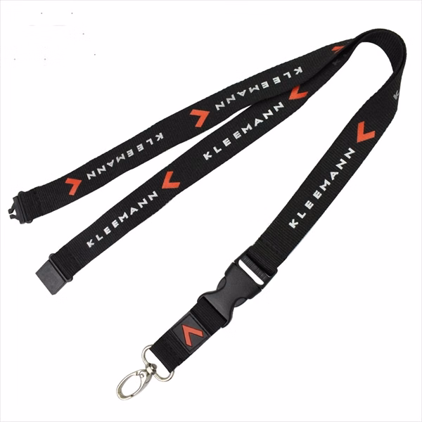 Custom 3/4" Polyester Breakaway Buckle Lanyard with Oval Loop — Safety Badge Strap