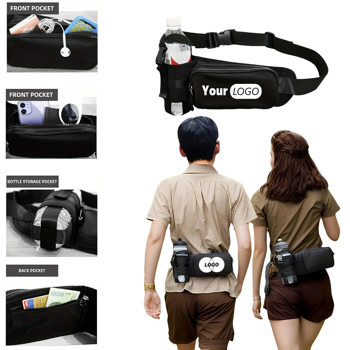 Large Capacity Adjustable Cross Body Fitness Waist Bag 1