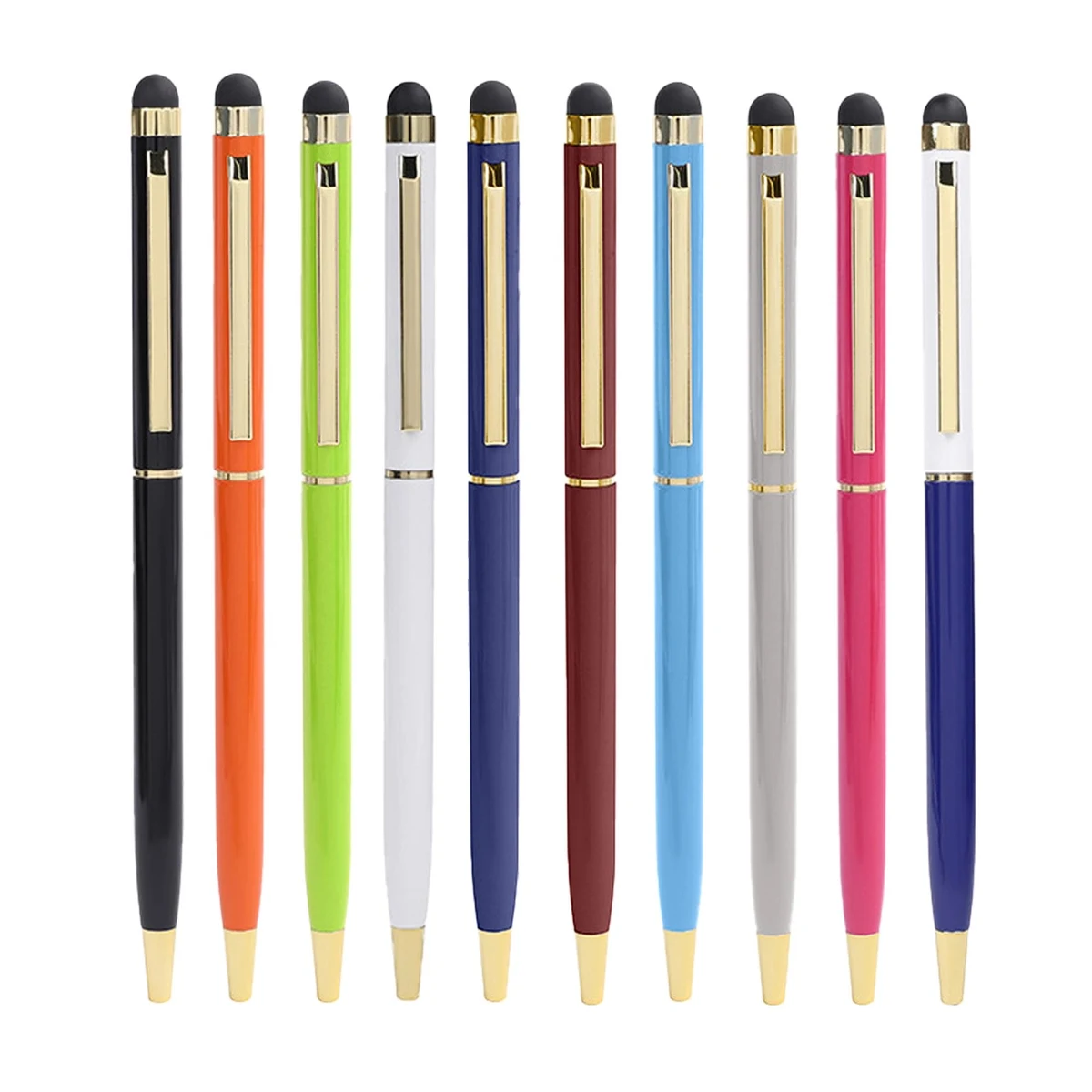Metal Stylus Ballpoint Pen with Gold Trim 1