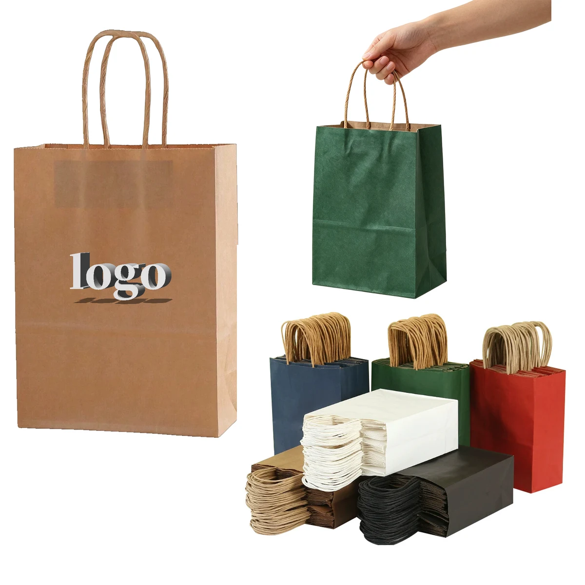 Kraft Paper Handled Promotional Event Tote Bags 1
