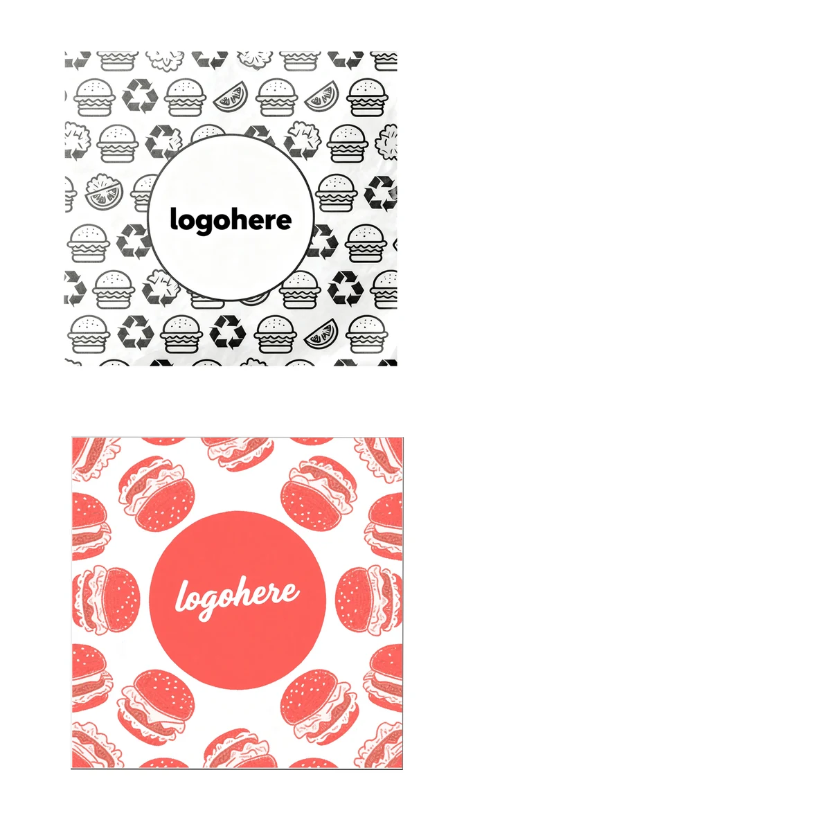 MOQ 500 7x7 Custom Logo Hamburger Patty Paper Sheets 1