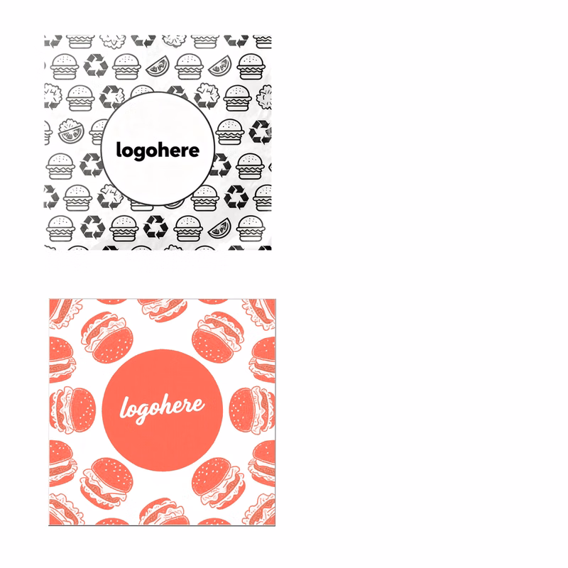 MOQ 500 7x7 Custom Logo Hamburger Patty Paper Sheets
