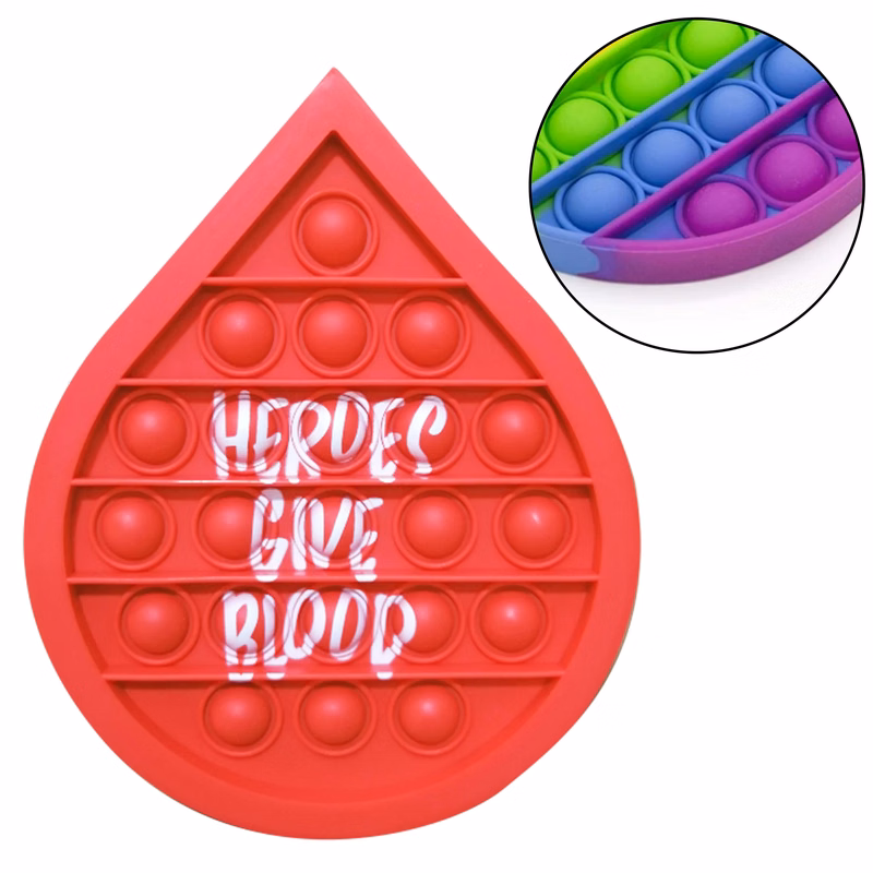 Pop It Fidget Toy - Tear Drop Shaped Full color