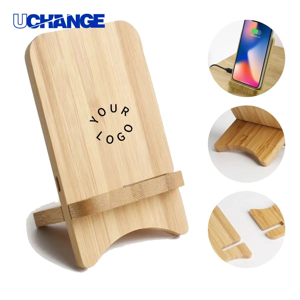 Bamboo Wireless Charging Phone Stand 1