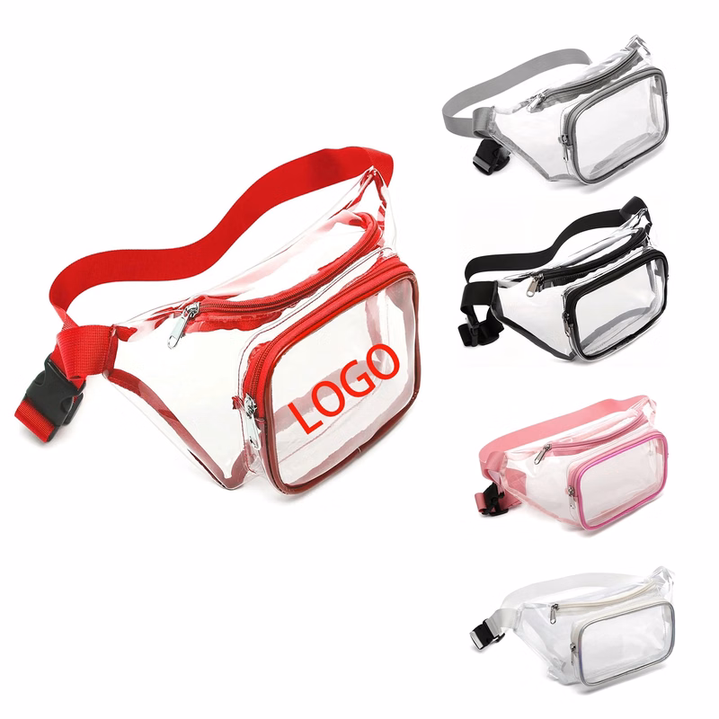 Wateroproof Clear PVC Zipper Fanny Pack