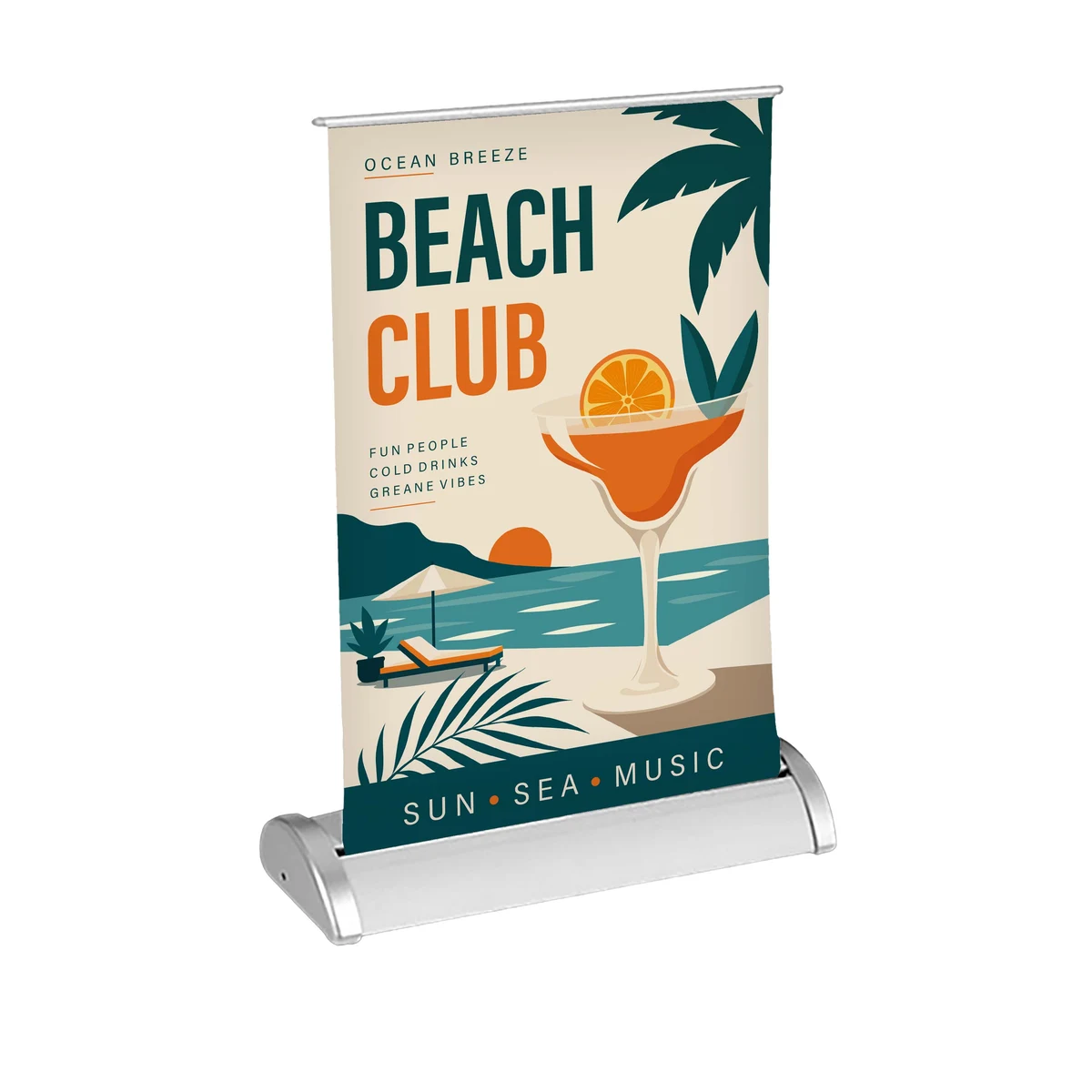 11 in. x 17 in. Pop-Up/Roll-Up Table Top Retractable Banner & Stand (Full Color) 1