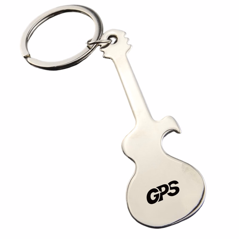 Guitar Shaped Metal Keyring