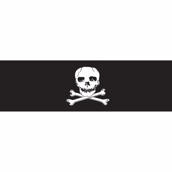 Jolly Roger Pennant Window Decals 3" x 10"