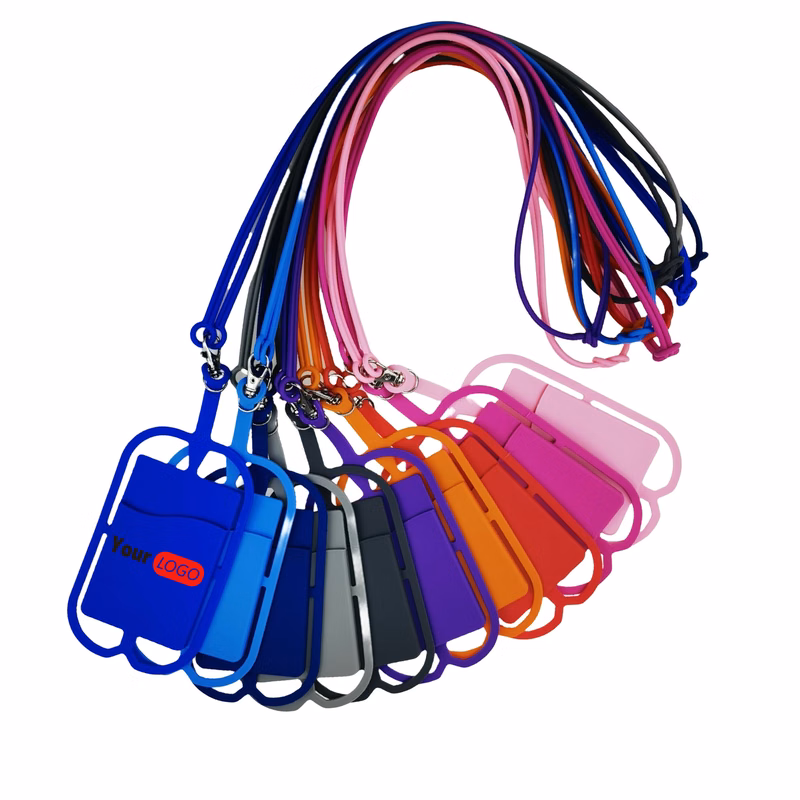 Silicone Card Holder With Lanyard Phone Holder