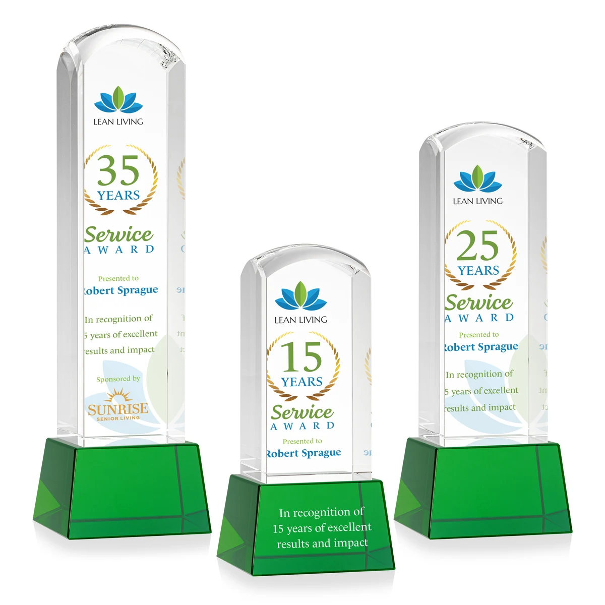 Silkwood VividPrint™ Award on Base - Green 1