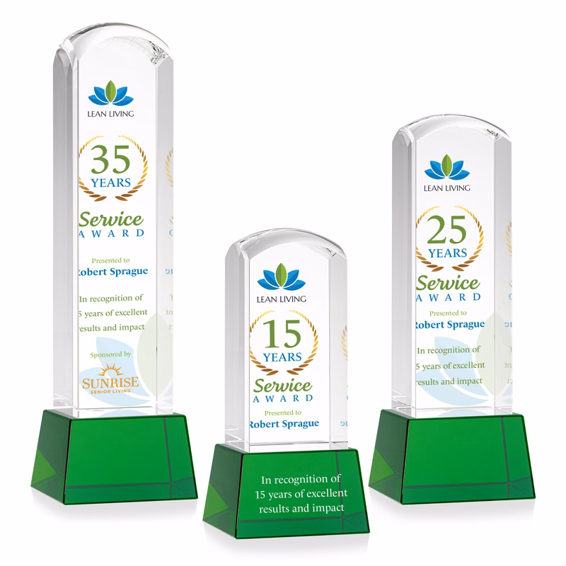Silkwood VividPrint™ Award on Base - Green
