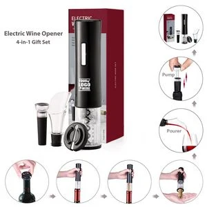 Plastic 4 In 1 Automatic Electric Wine Opener With Foil Cutter 1