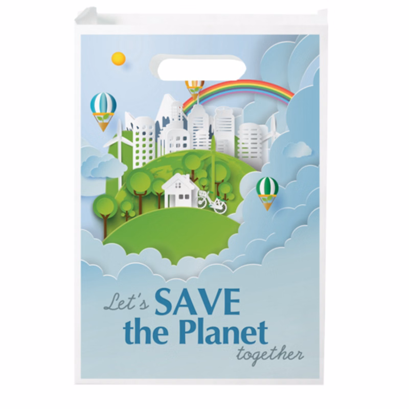 Digital Full Color 2-Sided Merchant Paper Bag with Gussets (9"x 13"x 2.5")
