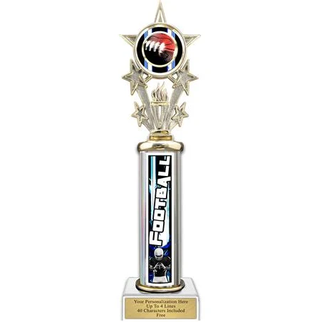 Trophy, 12" Action Matrix Football Blue 1 co 1