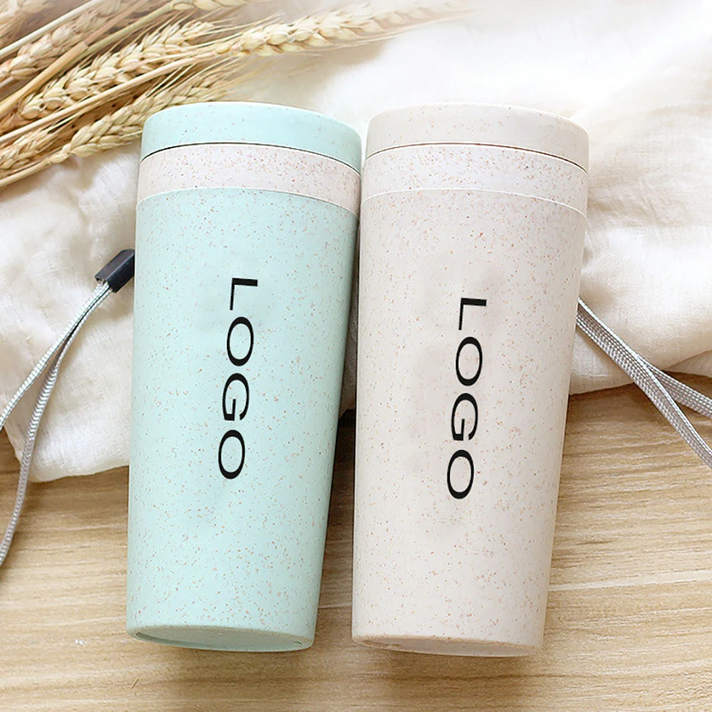 Double Layer Wheat Straw Coffee Cup 10oz 1