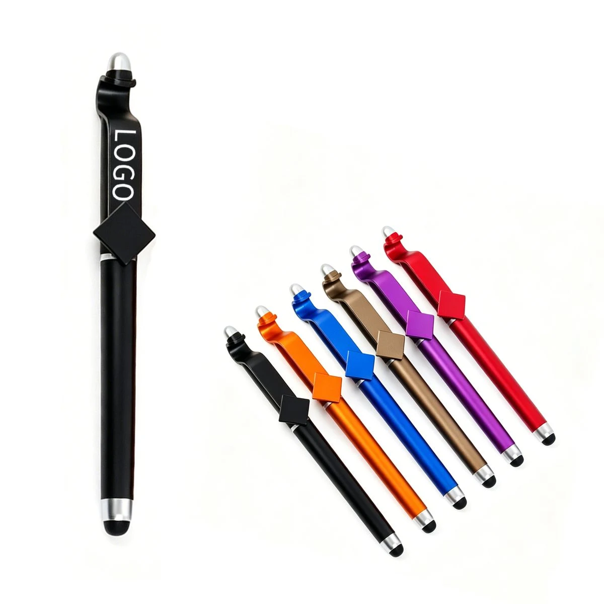 Plastic Pen Stand with Replaceable QR Code Card, custom pen with logo imprint 1