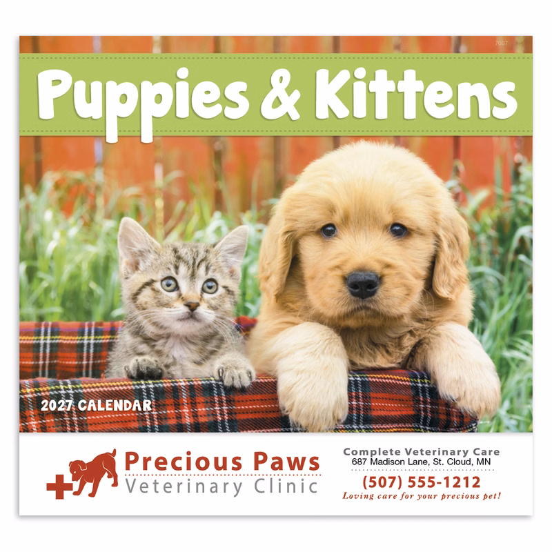 Good Value™ Puppies & Kittens - Stapled Calendar