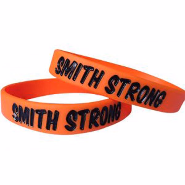 1/4 Inch Deboss-Fill Silicone Wristbands