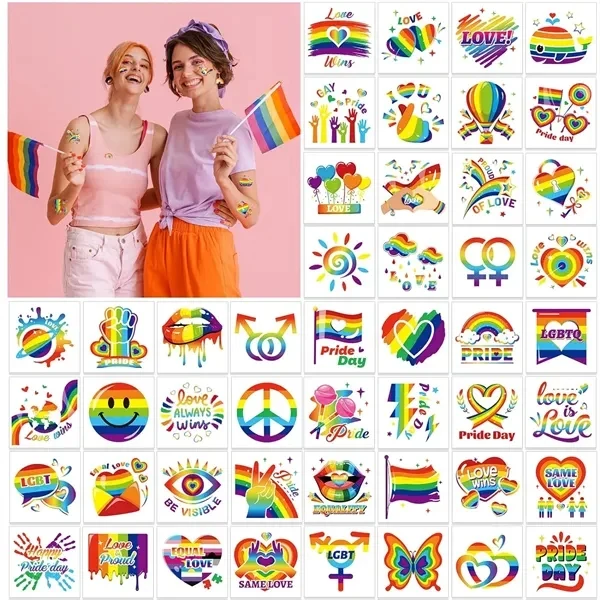Custom Pride Rainbow Temporary Tattoo Stickers — Inclusive Event Giveaway 1