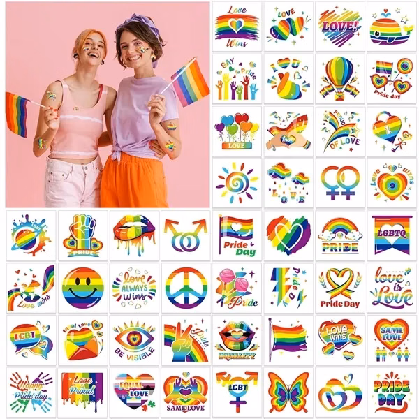 Custom Pride Rainbow Temporary Tattoo Stickers — Inclusive Event Giveaway