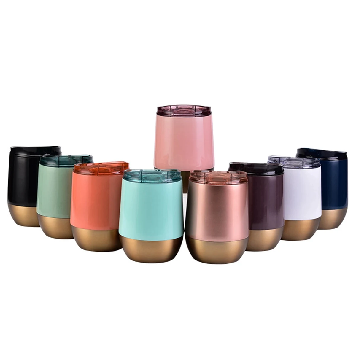 12 Oz. Stainless Steel Double Wall Coffee Cup with Lid 1