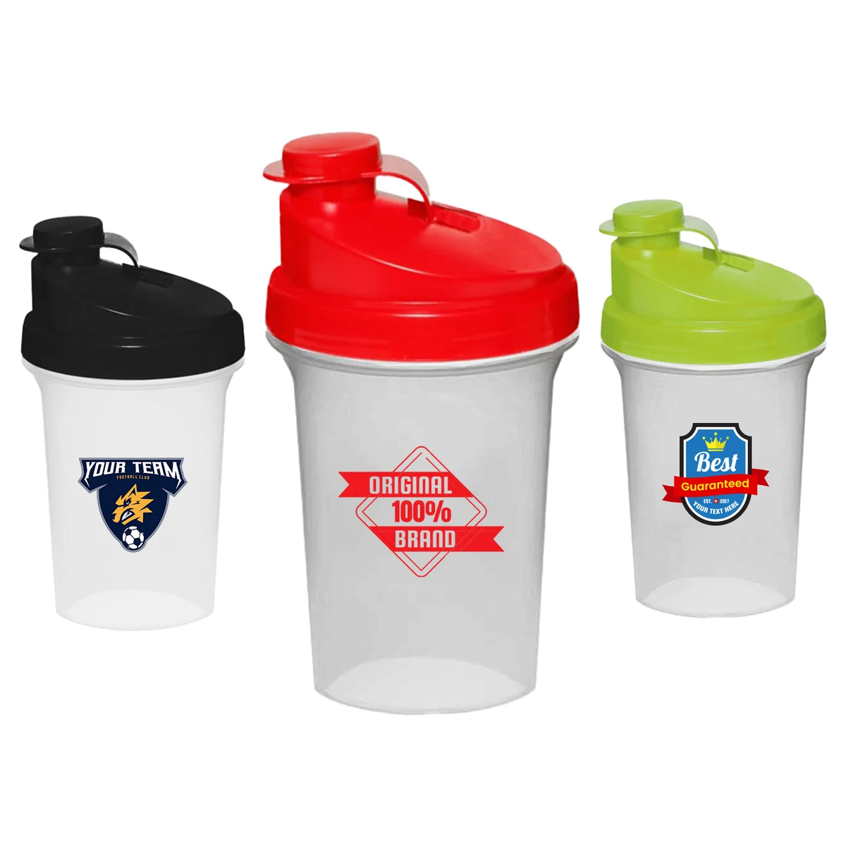 16 oz. Plastic Shaker Bottles w/ Custom Logo & Snap Lid 1
