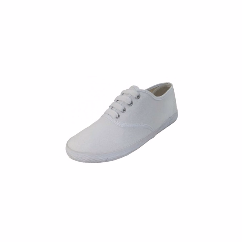 Youth Lace-Up Canvas Shoes - White Sizes 11-3 Age 3-8 Years