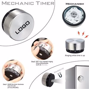 Round Mechanical Countdown Clock Timer Alarm With 60 Minute Capacity