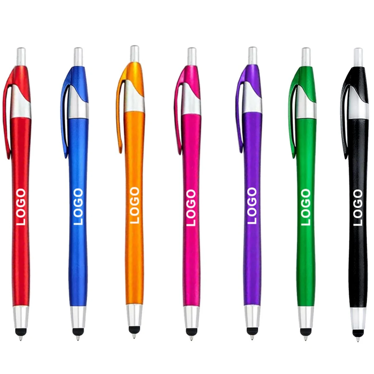 Custom Logo Stylus Click Ballpoint Pen, custom pen with logo imprint 1