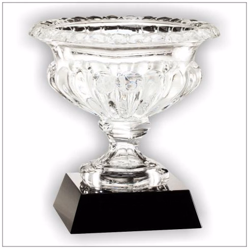 Crystal Vase Mounted on black base