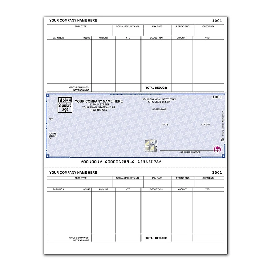 High Security Laser Payroll Middle Check 1
