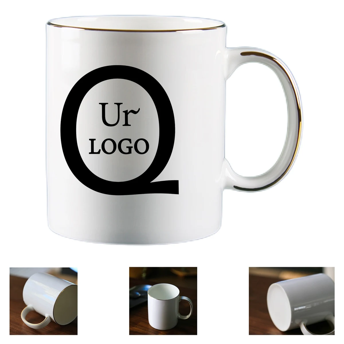 12Oz Gold-Rimmed Bone China Mug 1