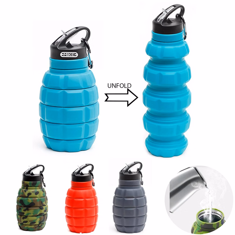 20Oz Grenade-Shaped Silicone Water Bottle